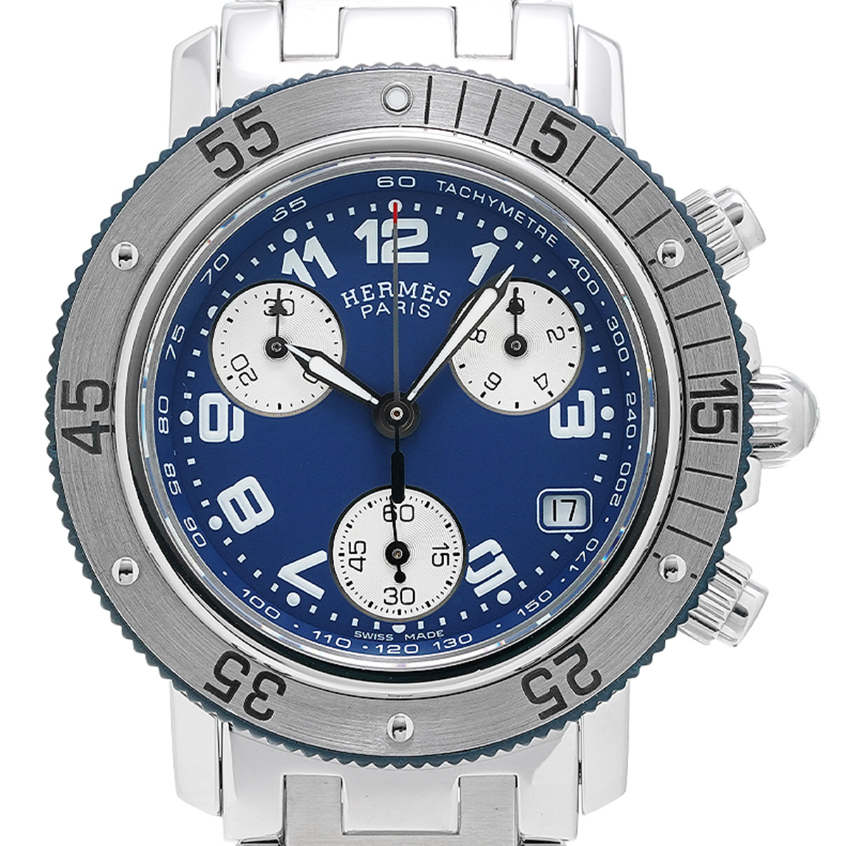 エルメス クリッパー ダイバー クロノグラフ CL2.317 ブルー/シルバー