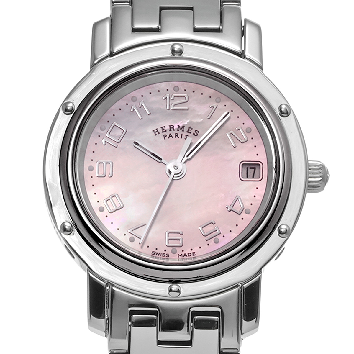 エルメス クリッパー ナクレ CL4.210 ピンクシェル レディース 時計