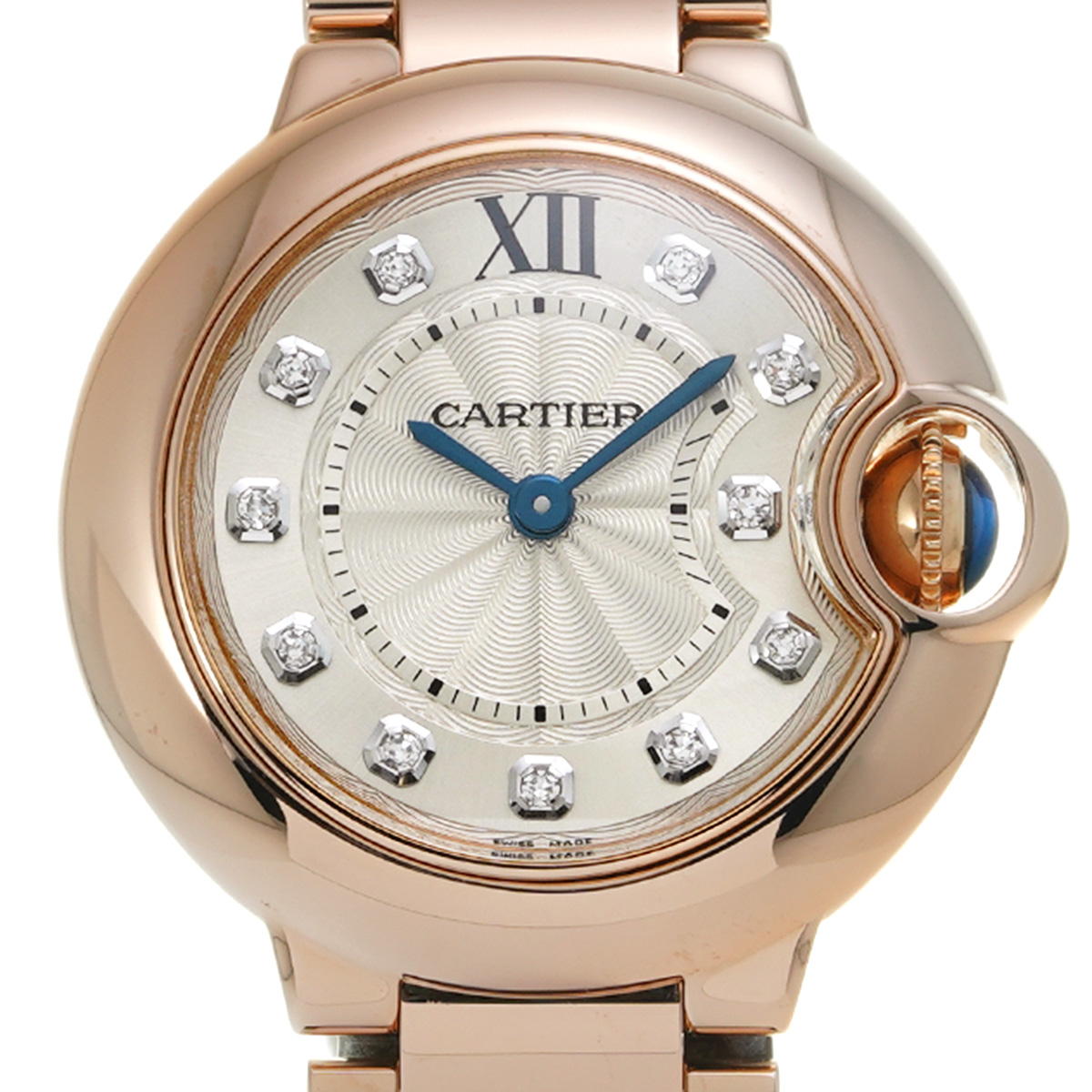 カルティエ バロンブルー 28mm WE902025 シルバー/ダイヤモンド
