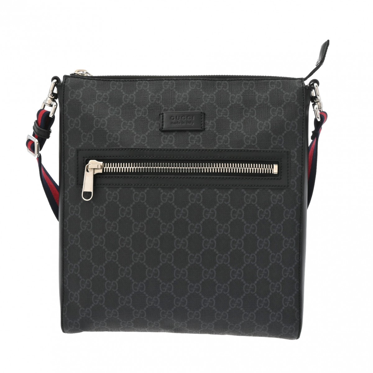 グッチ GGスプリーム メッセンジャーバッグ ブラック/グレー 474137