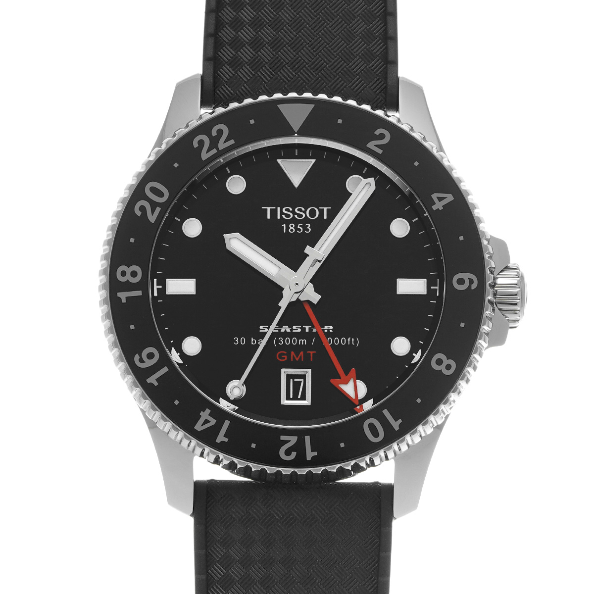 ティソ シースター1000 クォーツ GMT T120.852.17.051.00 ブラック