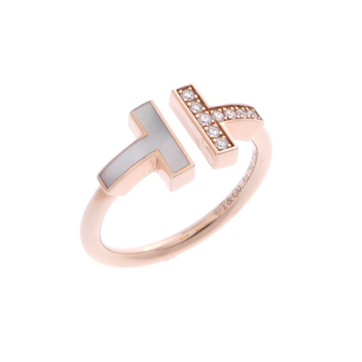 ティファニー Tワイヤーリング ゴールド K18ピンクゴールド PG