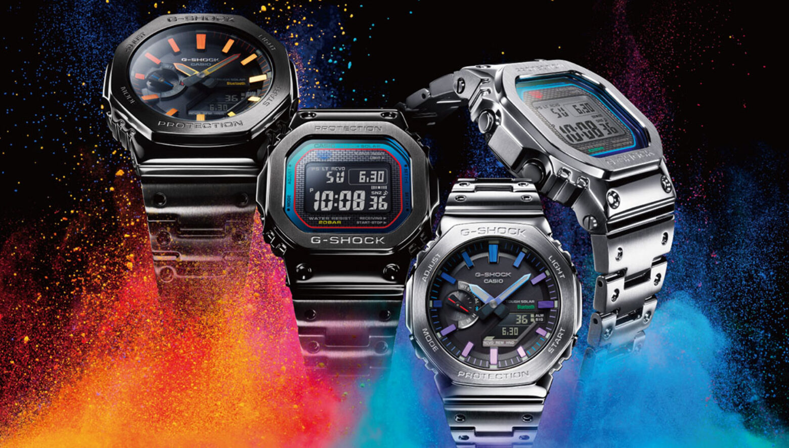 Gショックのフルメタルモデルに、グラデーション×マルチカラーを