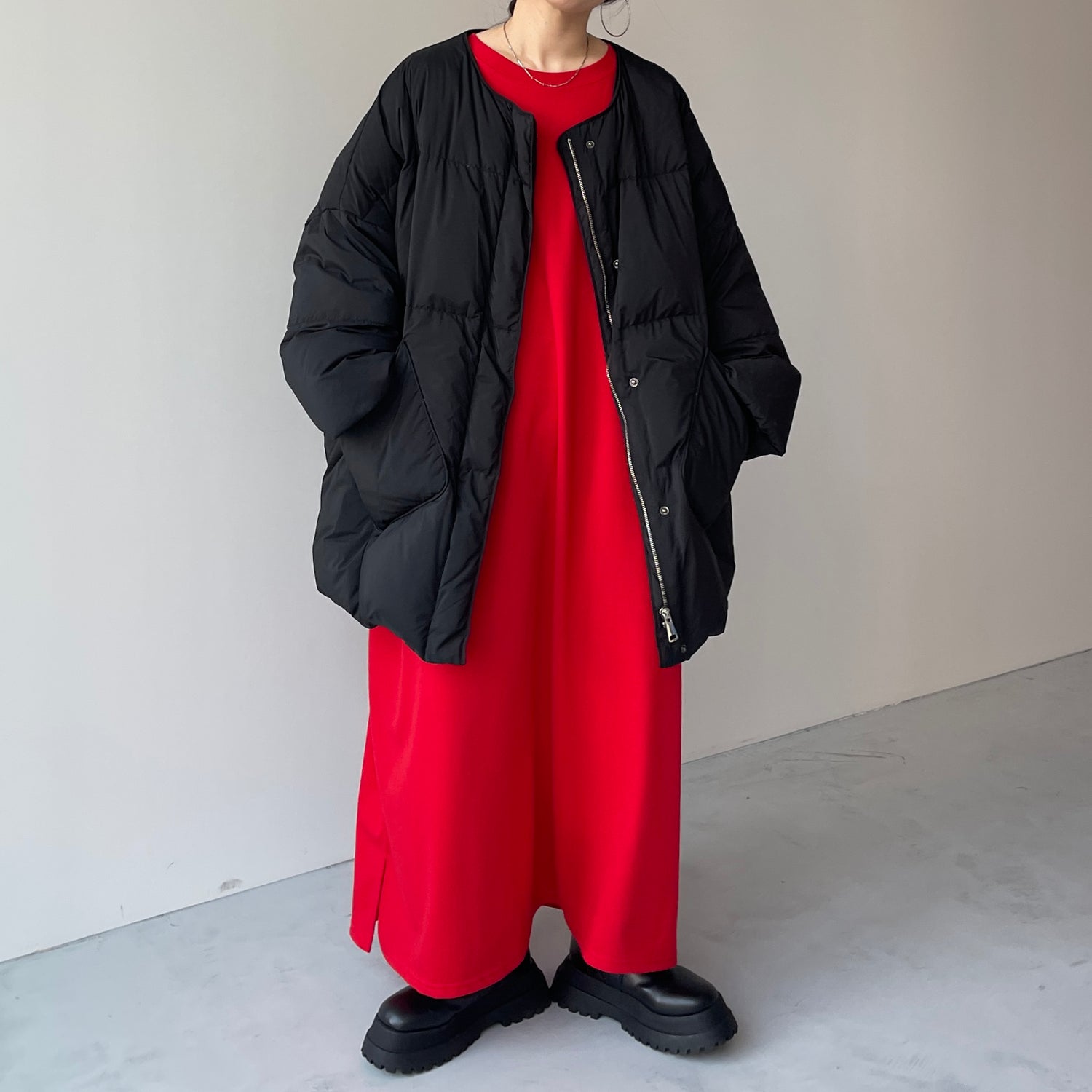 super loose light sweatee one piece / red [3size] | wee9s