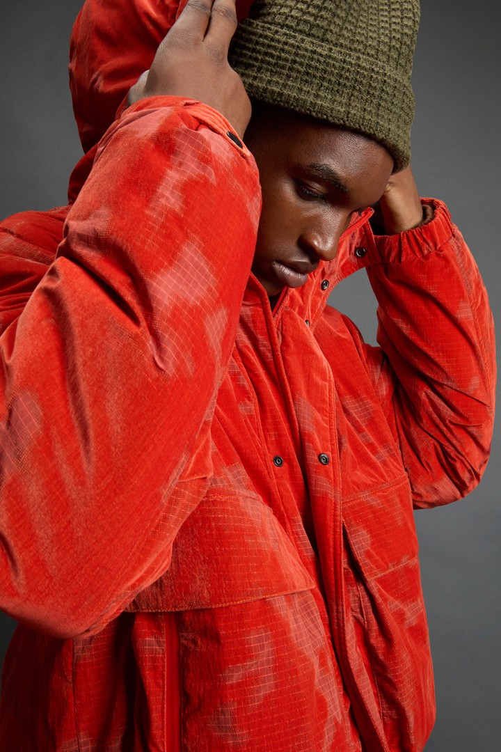 Unisex's Olmetex Ripstop Nylon Jacket with Camouflage Motif by