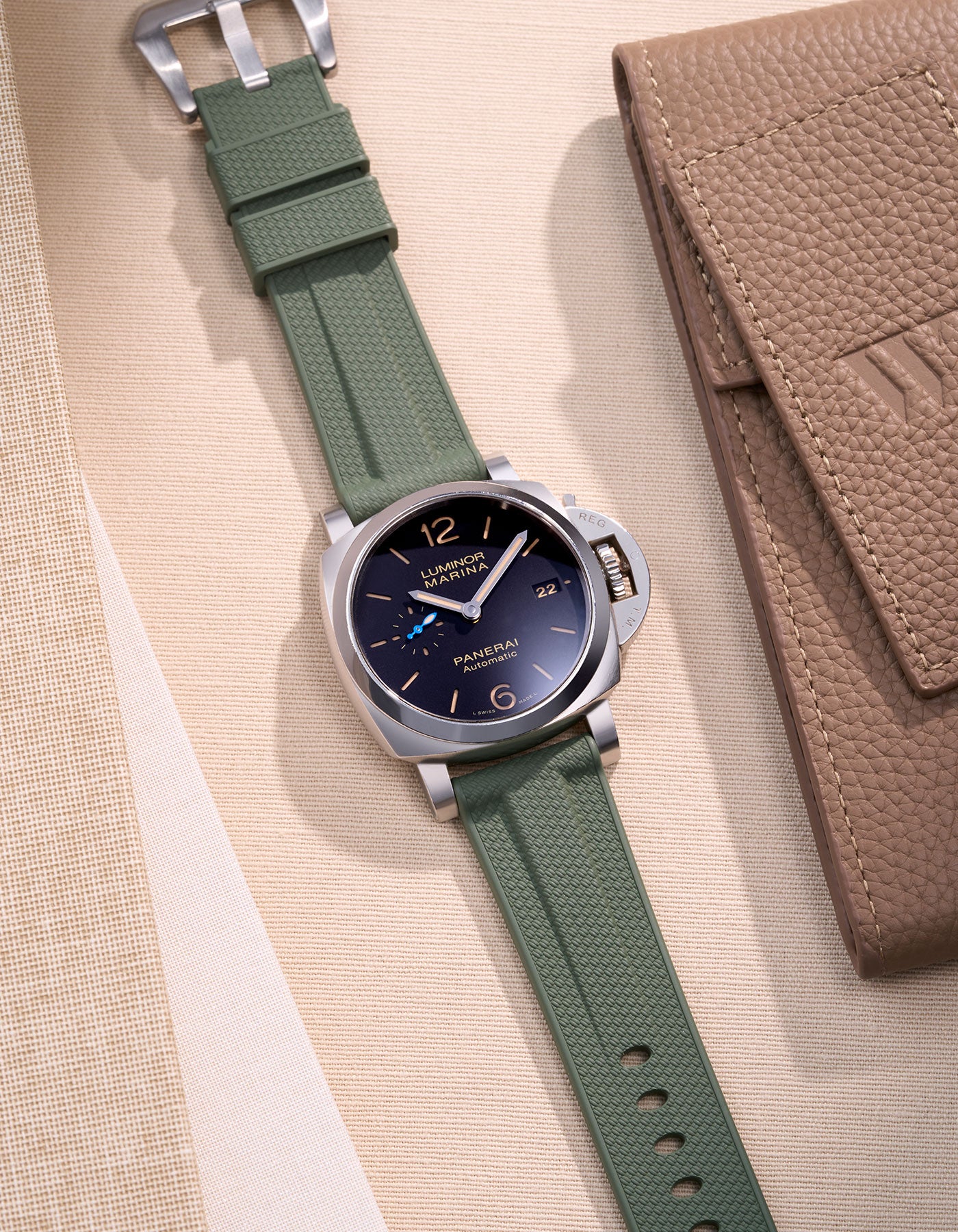 Military Green Vertech FKM Rubber Strap for Panerai 22-26mm