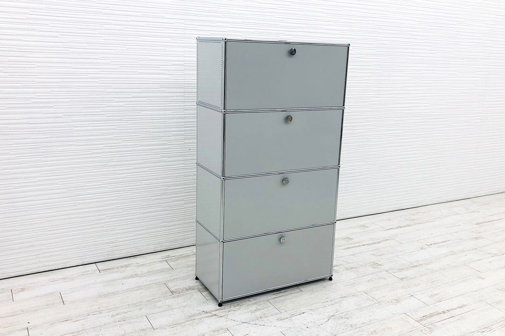 USMハラー キャビネット 4段 グレー | 中古オフィス家具専門店の