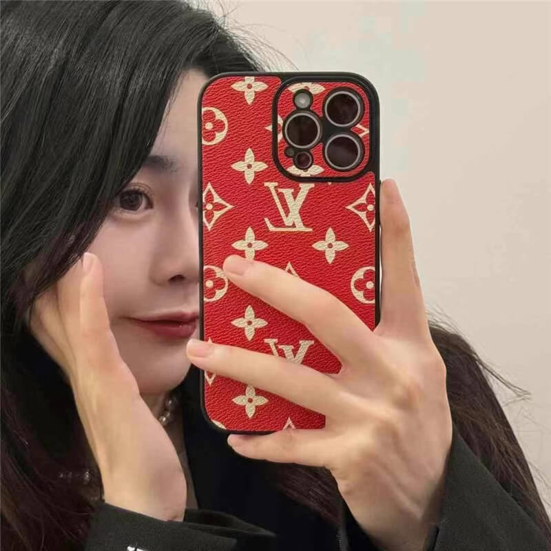 ルイヴィトン iphone16/16pro ケース モノグラム レッド