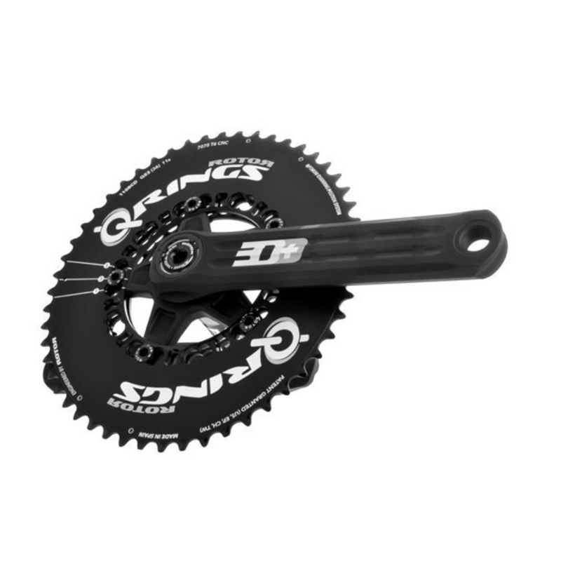 Rotor 3D + INpower Cranks + Q-Rings Aero 50/34 Chainrings - 365Rider