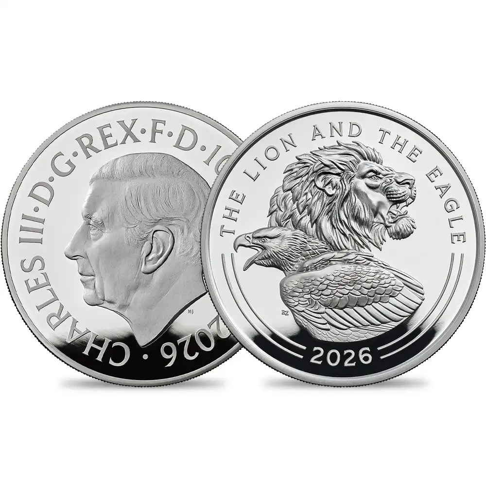 イギリス 2026 チャールズ3世 ライオン＆イーグル 10ポンド5オンス