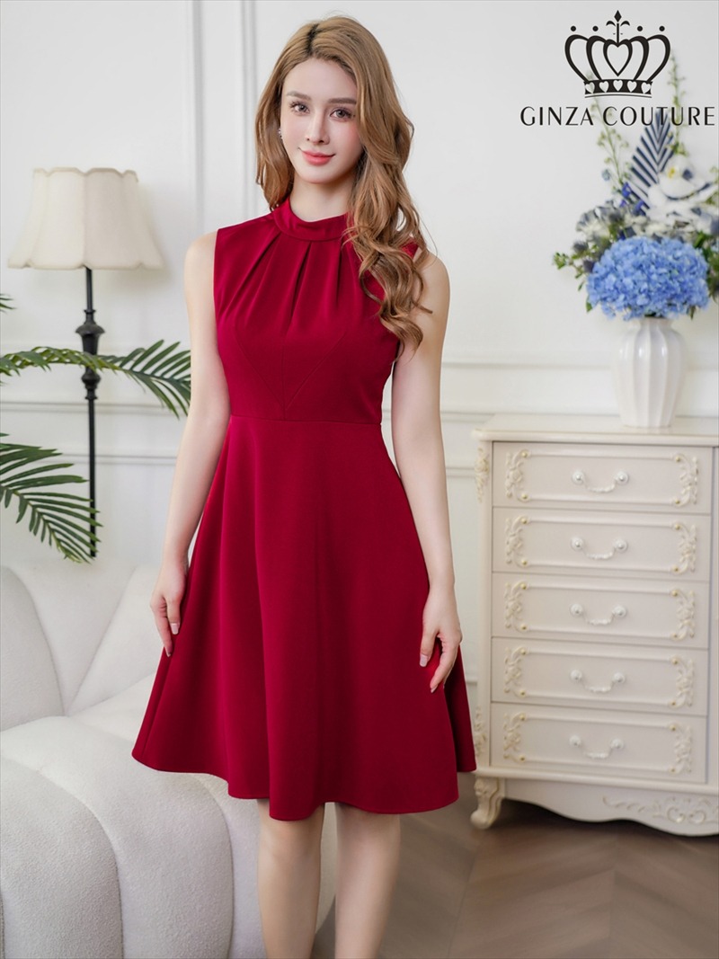 Aラインプチハイネックミニドレス/MIRIN・れお - カラードレス