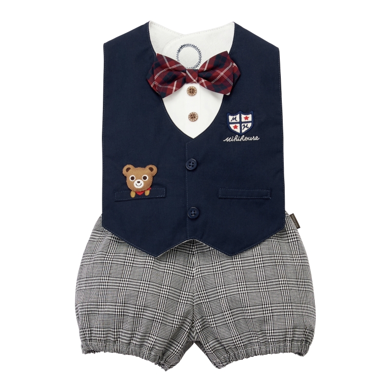 MIKI HOUSE(ミキハウス) フォーマル風スタイ・ブルマセット 紺