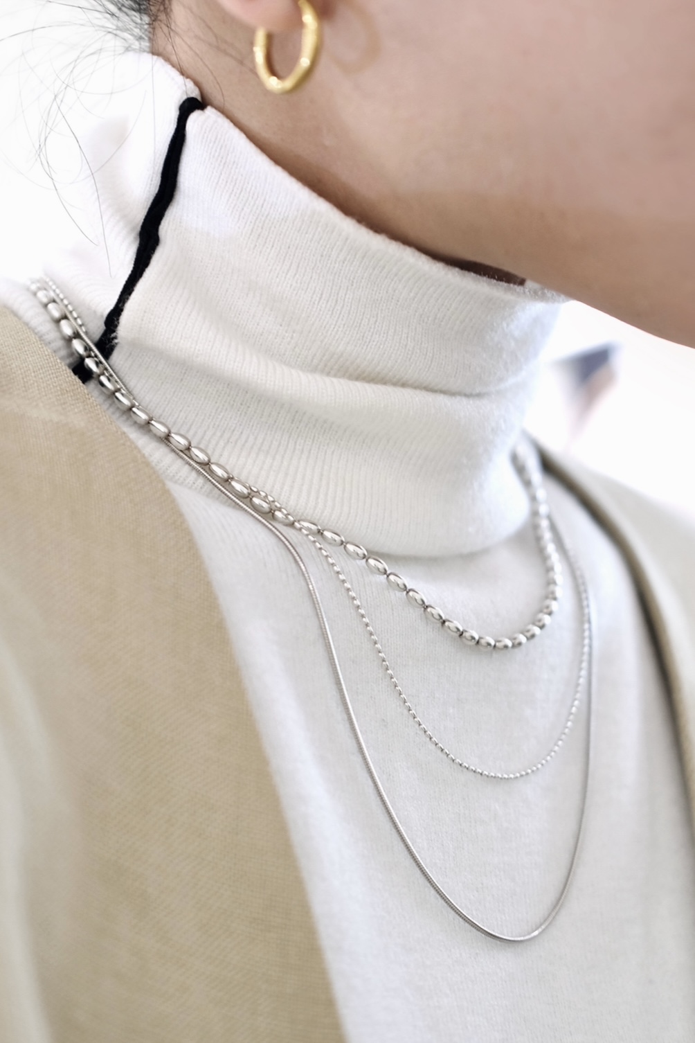 SILVER925 3.0mm幅 オーバルボールチェーンネックレス - CONNY WEBSTORE