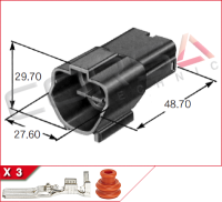 7222-6234-40 - Yazaki | 58X-3P - Corsa Technic | 3-Way Kit