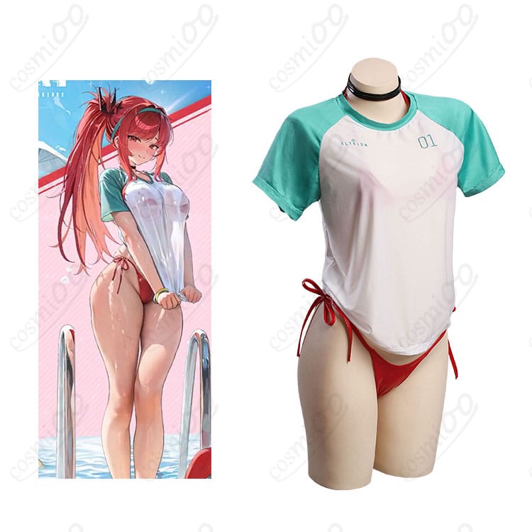 勝利の女神：NIKKE ラピ レッドフレーバー 水着 高再現コスプレ｜通気