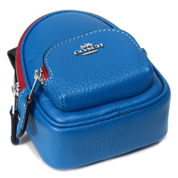 COACH】コーチ ペブルレザー リュックサック モチーフ ミニ ポーチ