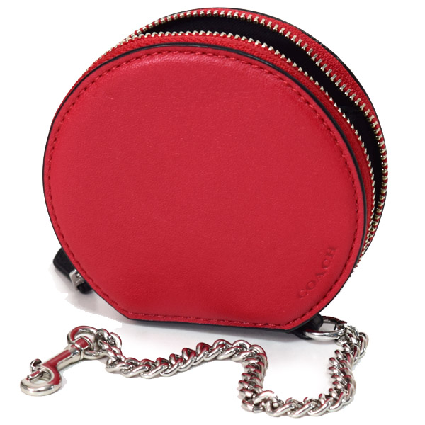 COACH】コーチ スムースレザー レディーバグ てんとう虫 チェーン