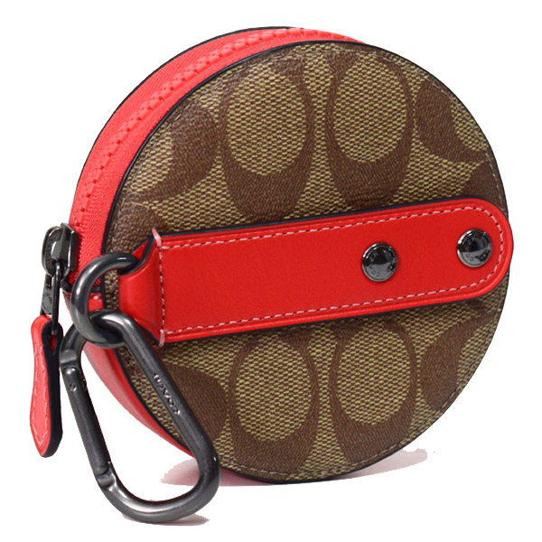 COACH】コーチ シグネチャー ラウンド 丸型 円型 コインポーチ コイン