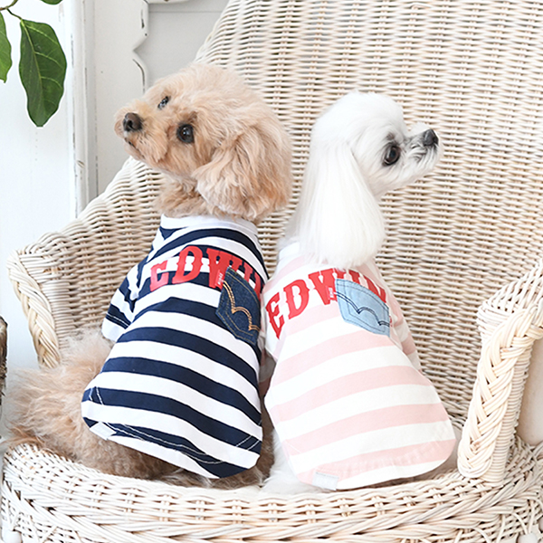 EDWIN（ エドウィン）デニムポケットボーダーTシャツ | 犬服・ドック