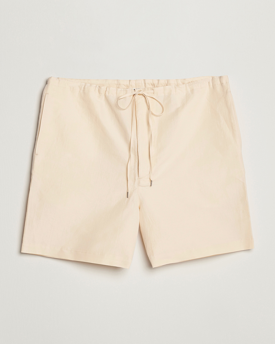 Auralee Finx Linen Easy Shorts Ecru at CareOfCarl.com