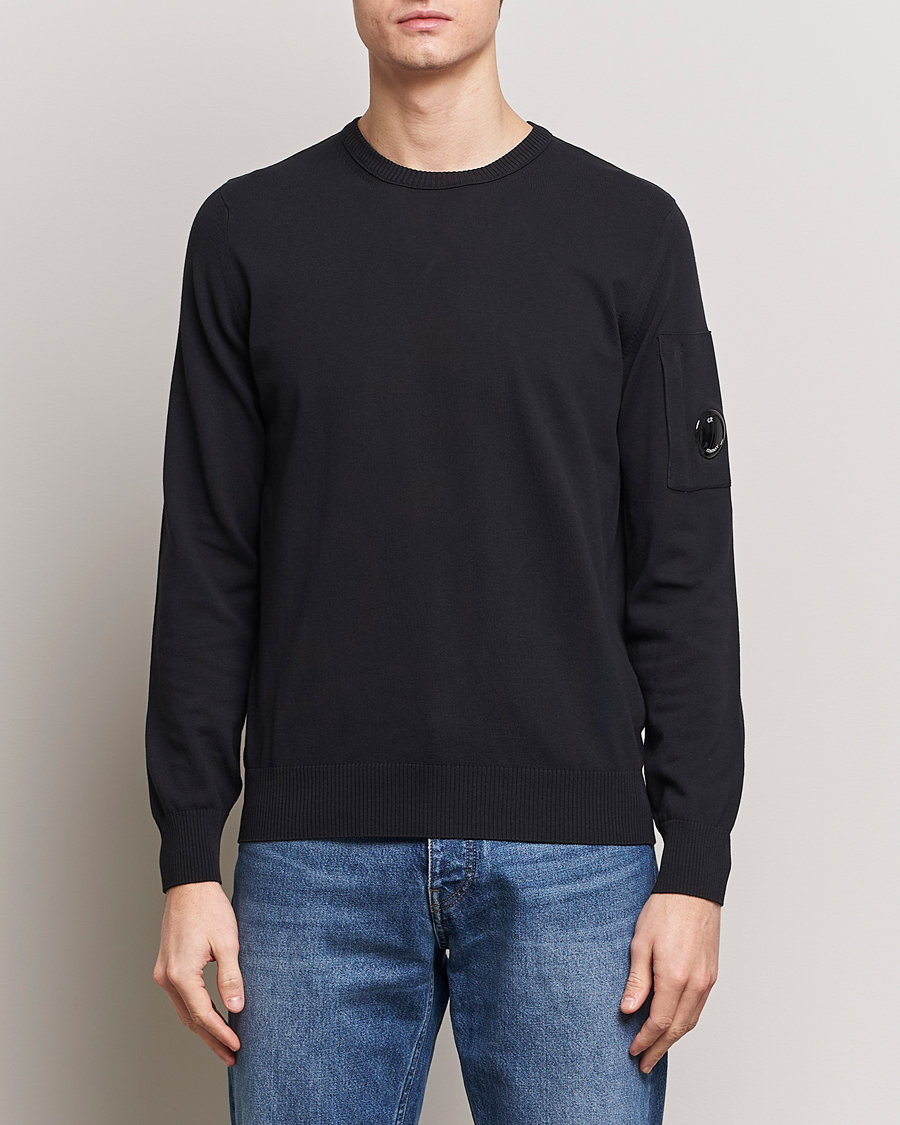 C.P. Company Old Dyed Cotton Crepe Crewneck Black at CareOfCarl.com