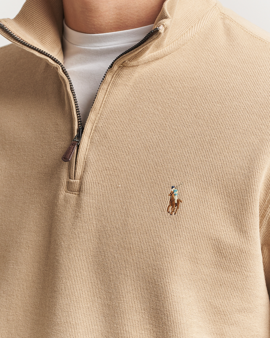 Polo Ralph Lauren Double Knit Jaquard Half Zip Sweater Coastal