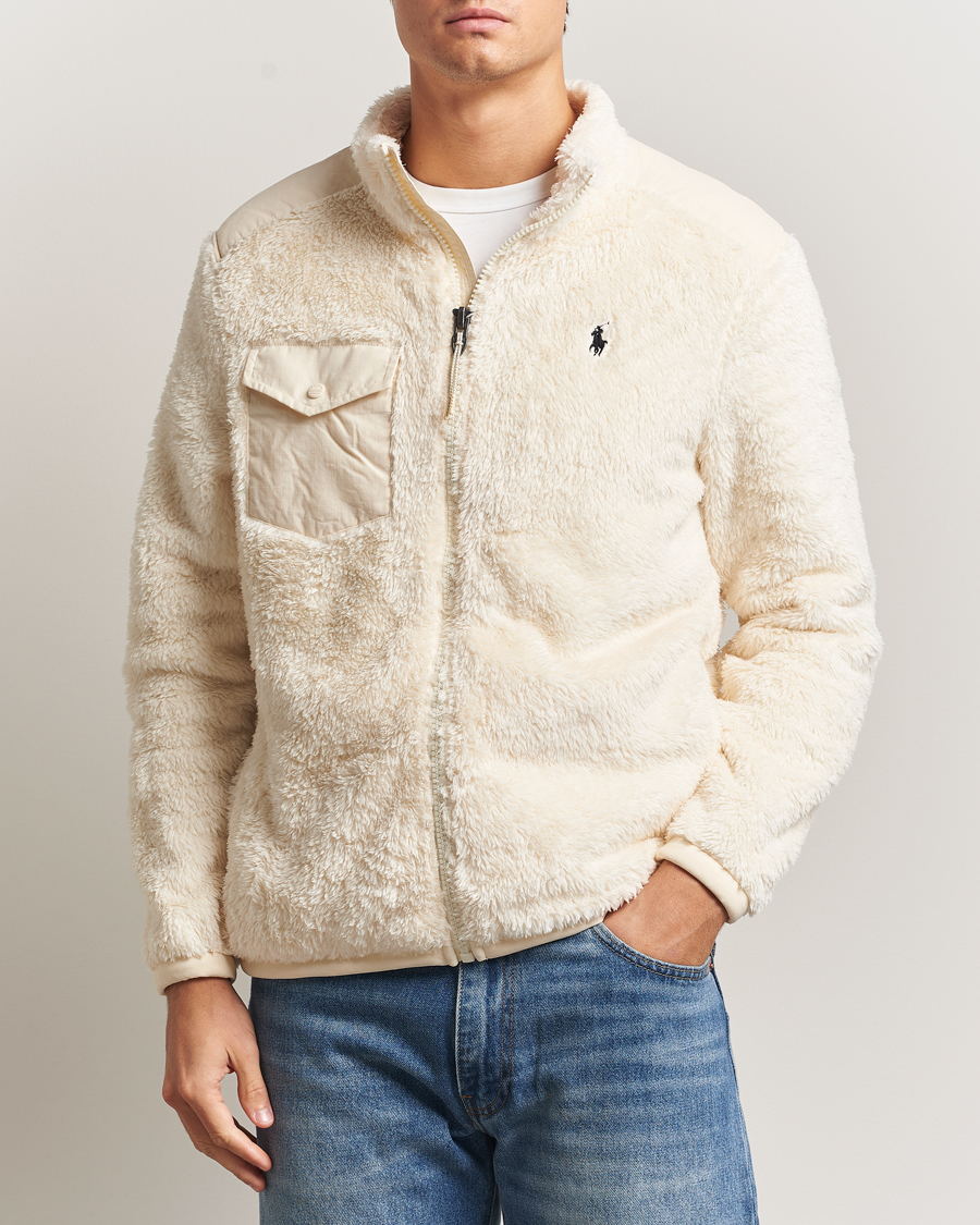 Polo Ralph Lauren Curly Hi-Pile Full Zip Andover Cream at