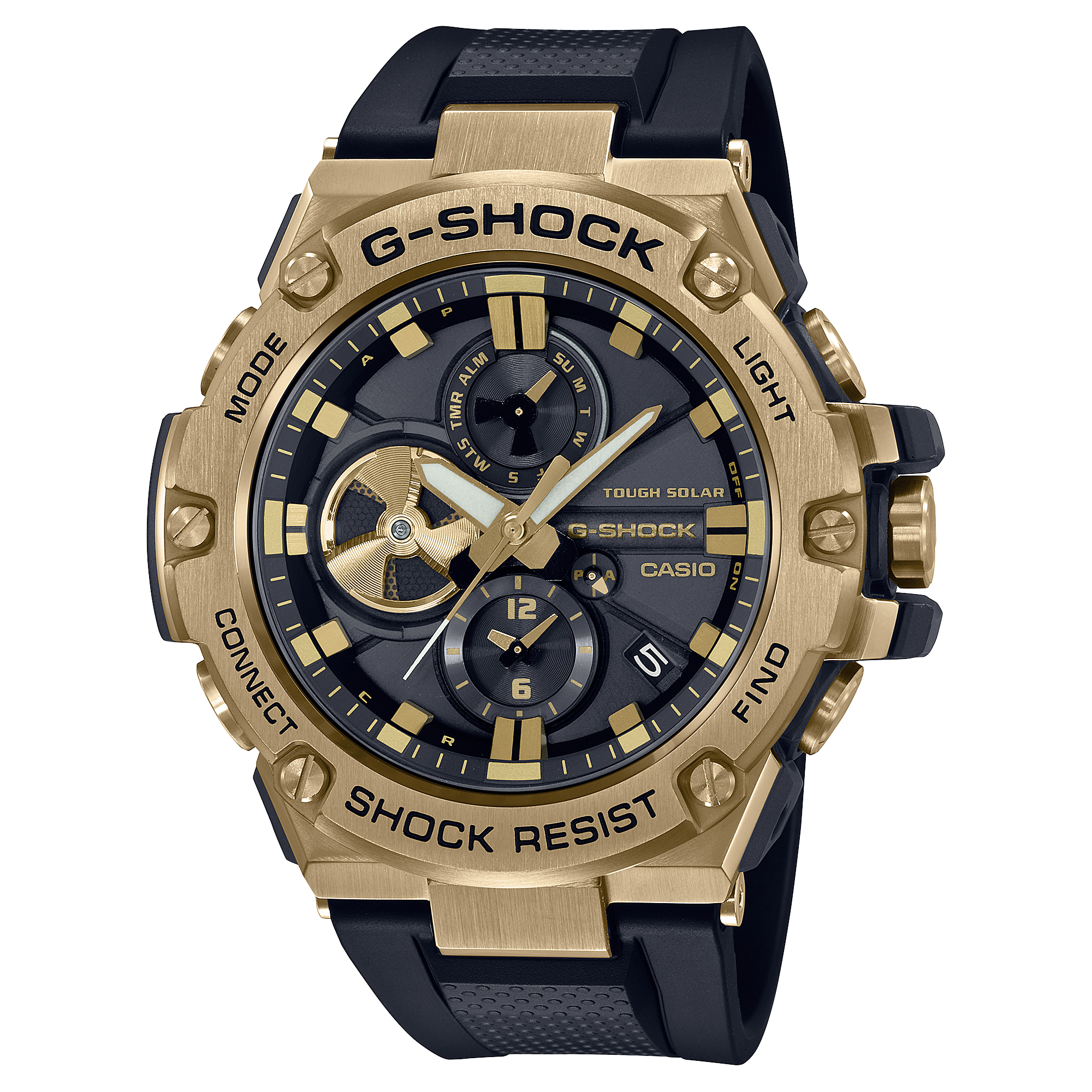 GSTB100GB1A9 | Black and Gold G-STEEL Watch | CASIO