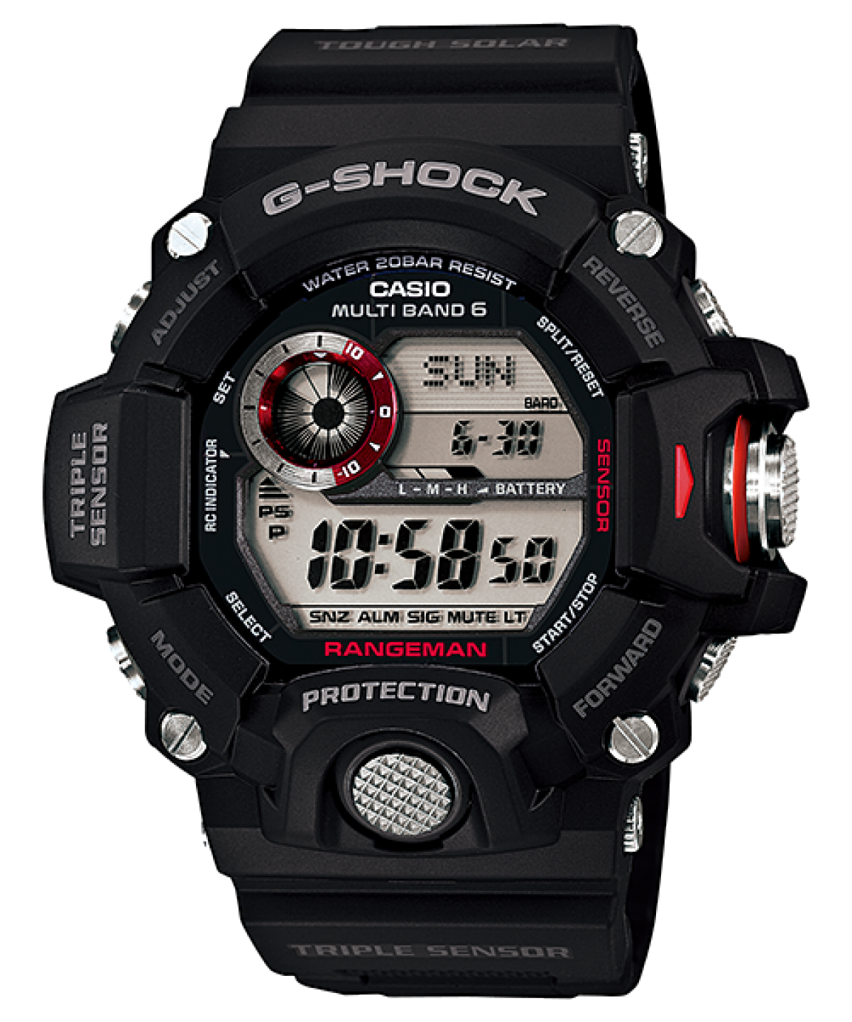 GW9400-1 | Black Triple Sensor Rangeman Men's Watch G-SHOCK | CASIO