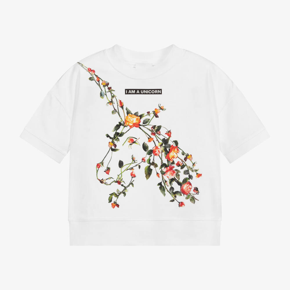 Burberry - Teen White Unicorn T-Shirt | Childrensalon Outlet
