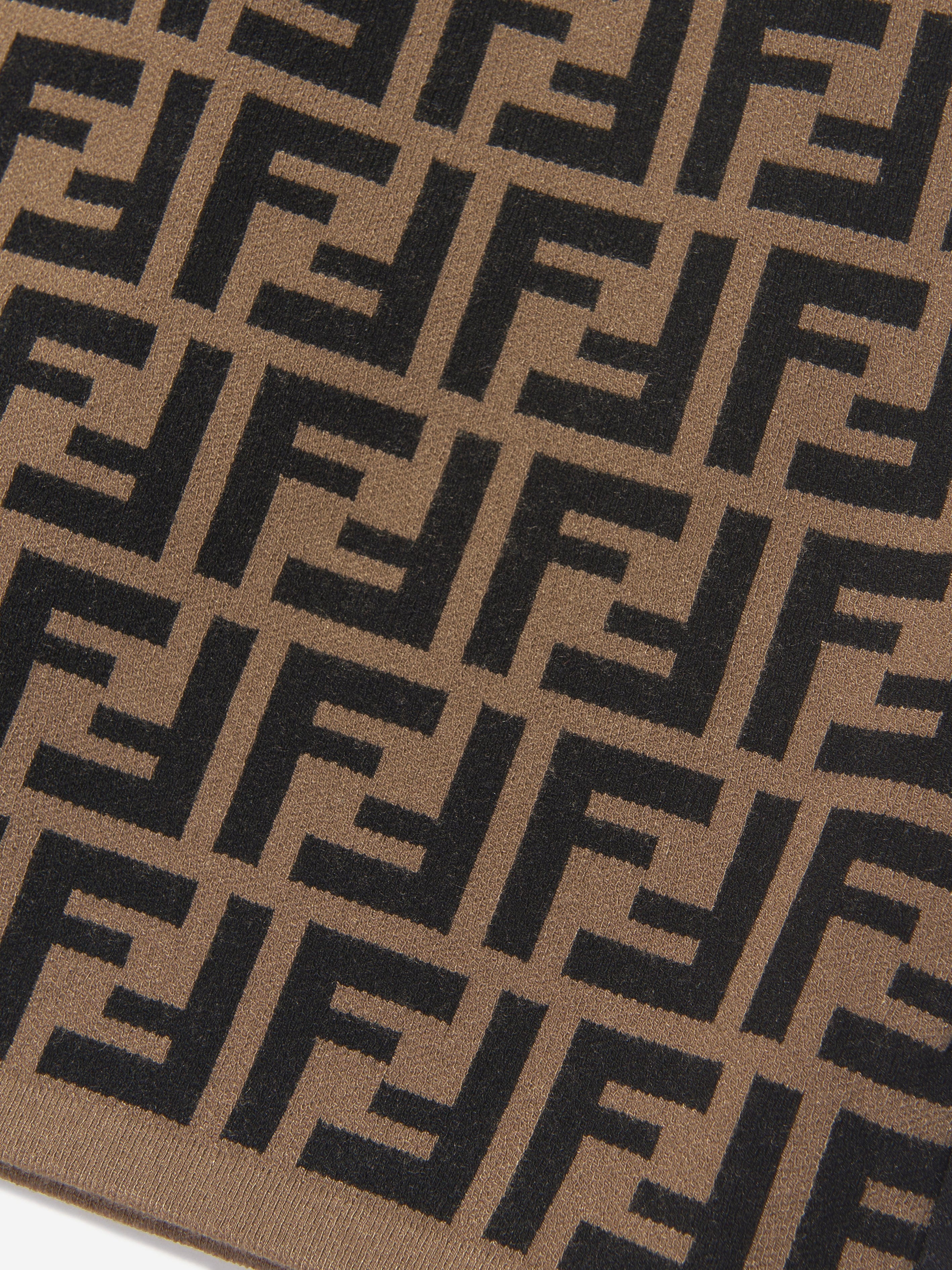 Fendi Girls FF Logo Knitted Skirt in Brown | Childsplay Clothing