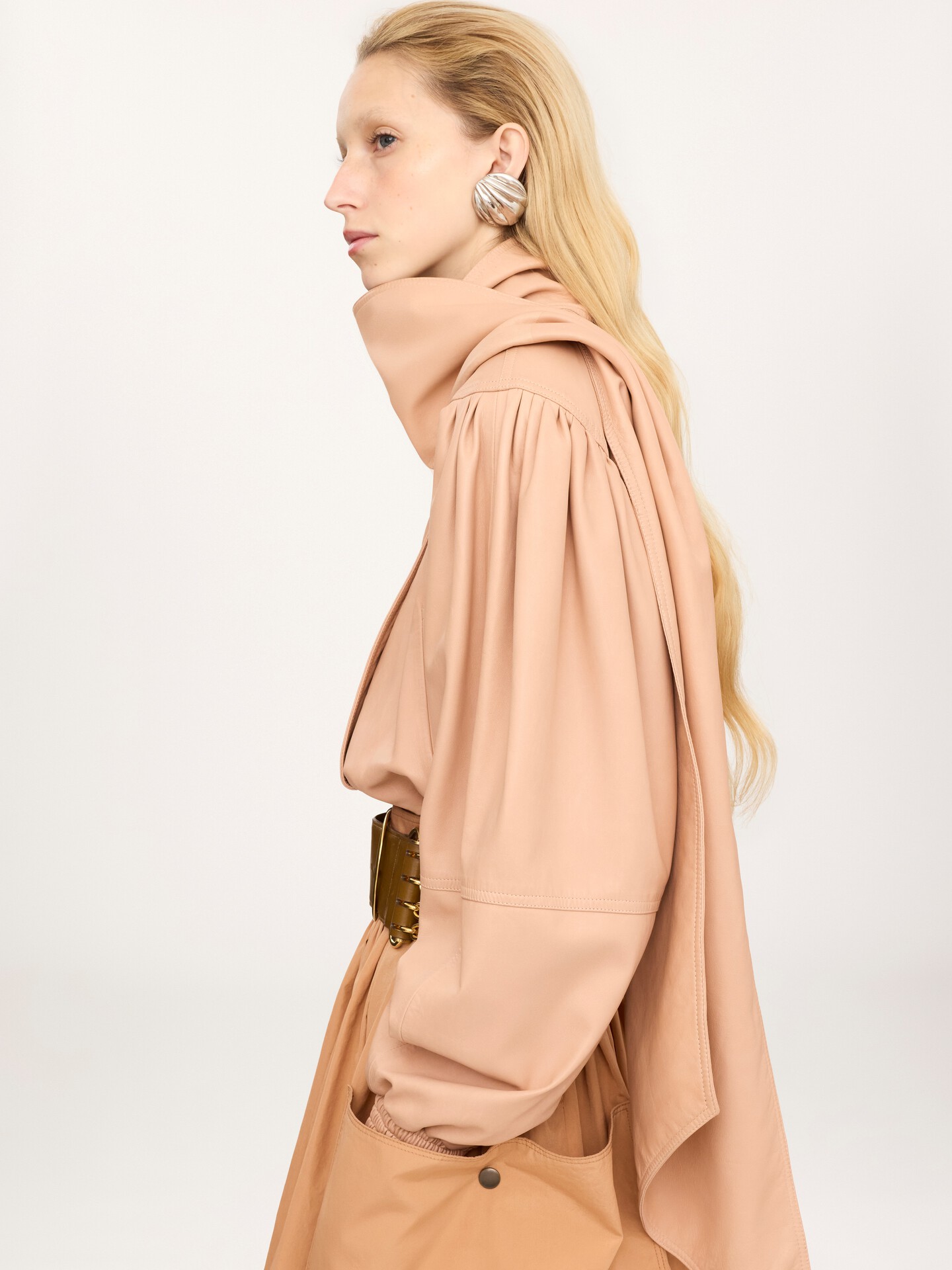 レザー製クロップド スカーフジャケット ピンク - Chloé