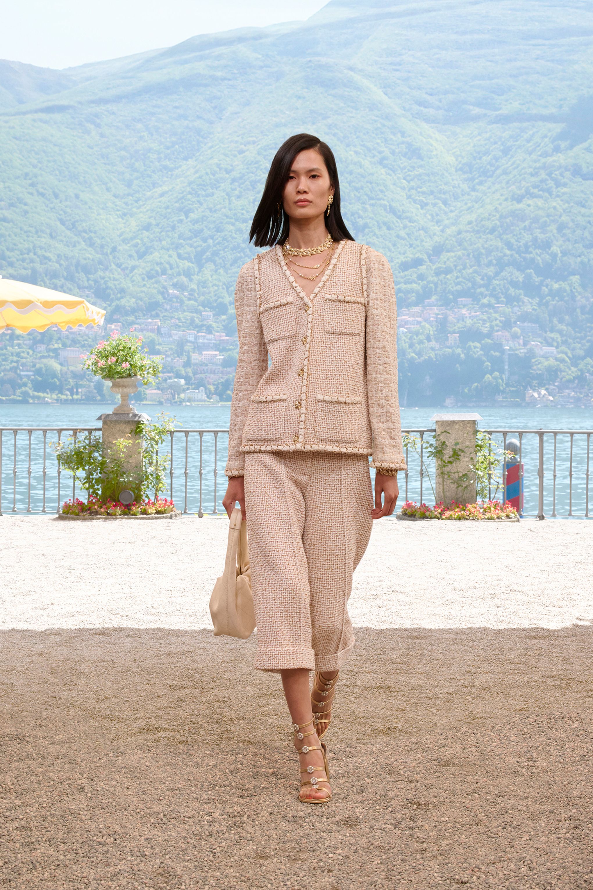 ジャケット - コットン ツイード、エクリュ & ゴールド — ファッション