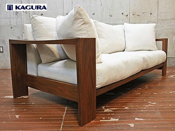 家具蔵】MODERNO モデルノ 3人掛けソファ ウォールナット 無垢材