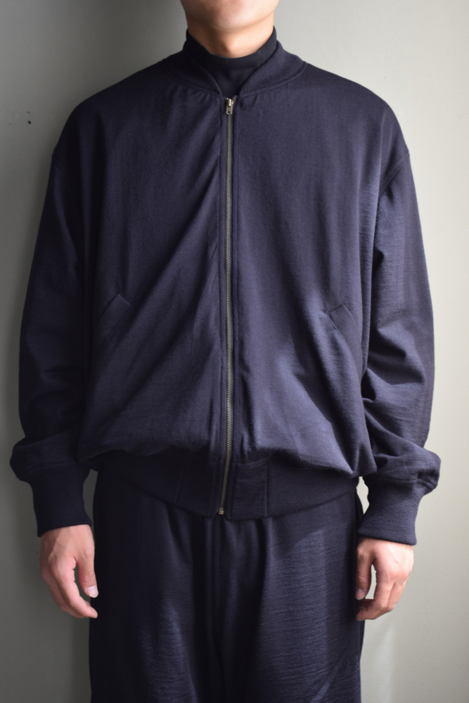COMOLI (コモリ) ウールニット ジップブルゾン [NAVY]
