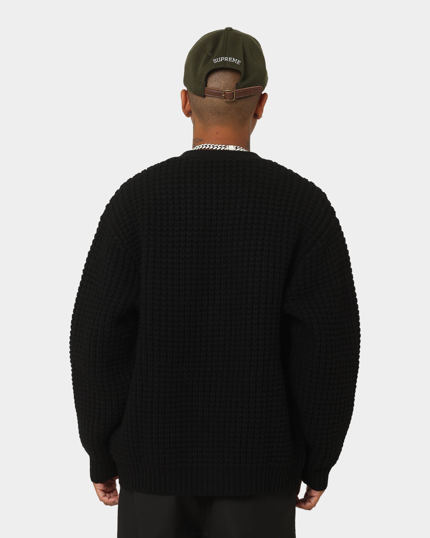 Supreme Waffle Knit Cardigan Black | Culture Kings US