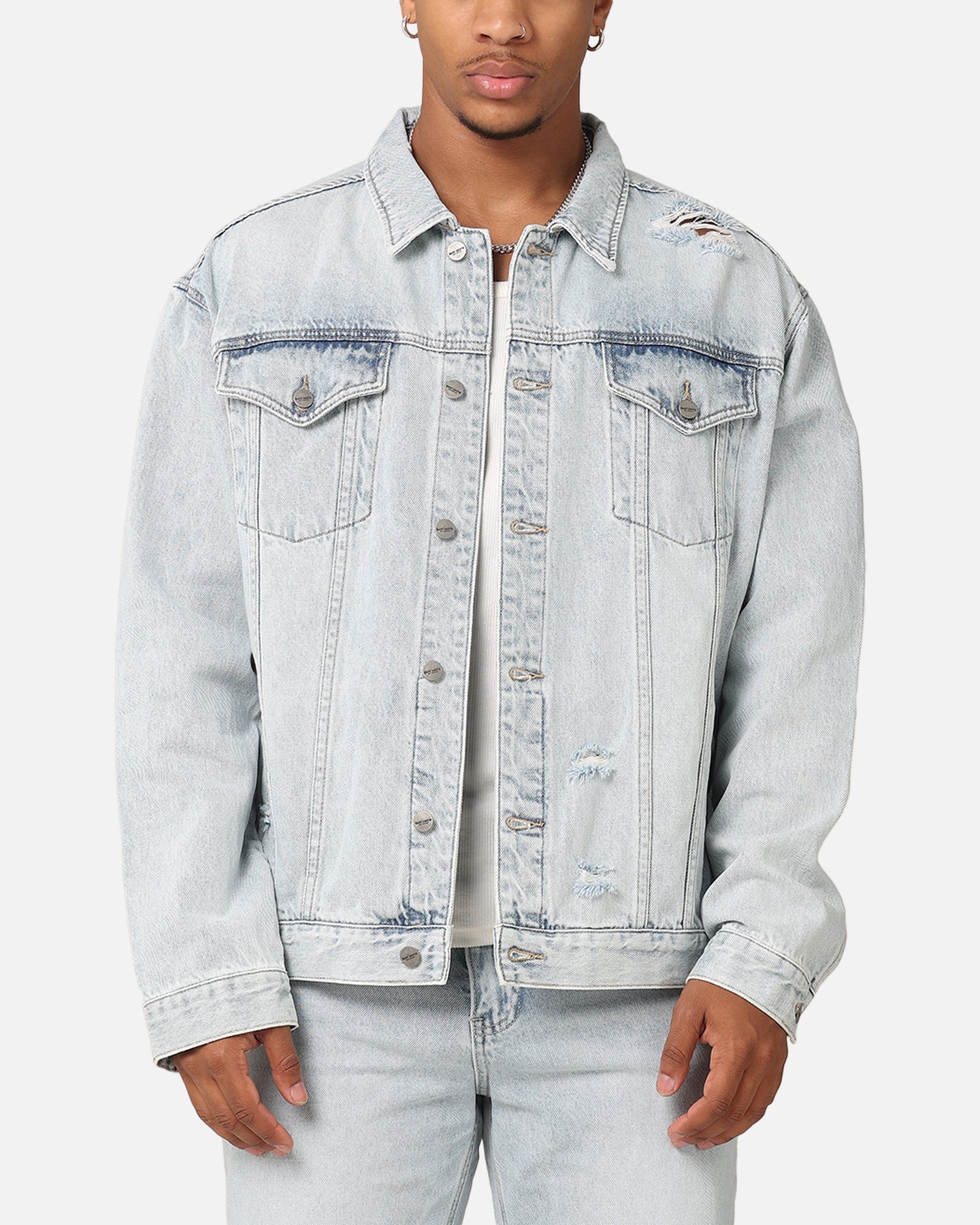 Saint Morta Denim Trucker Jacket Light Blue Denim | Culture Kings US