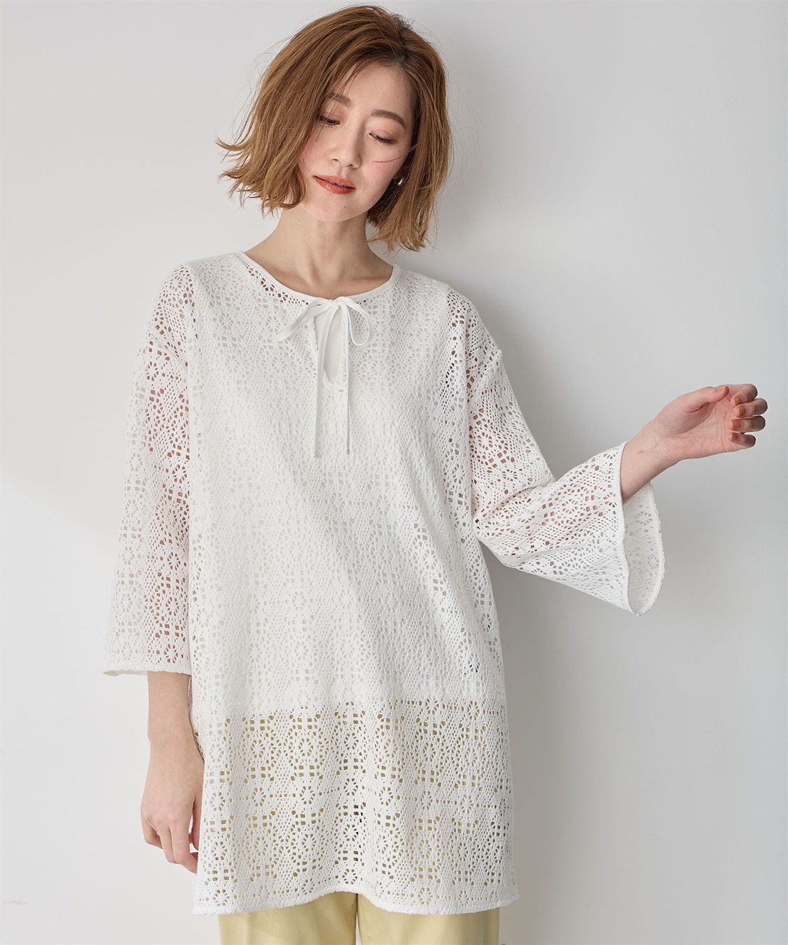 レースプルオーバーチュニック Petit Honfleur｜クロスプラス公式通販
