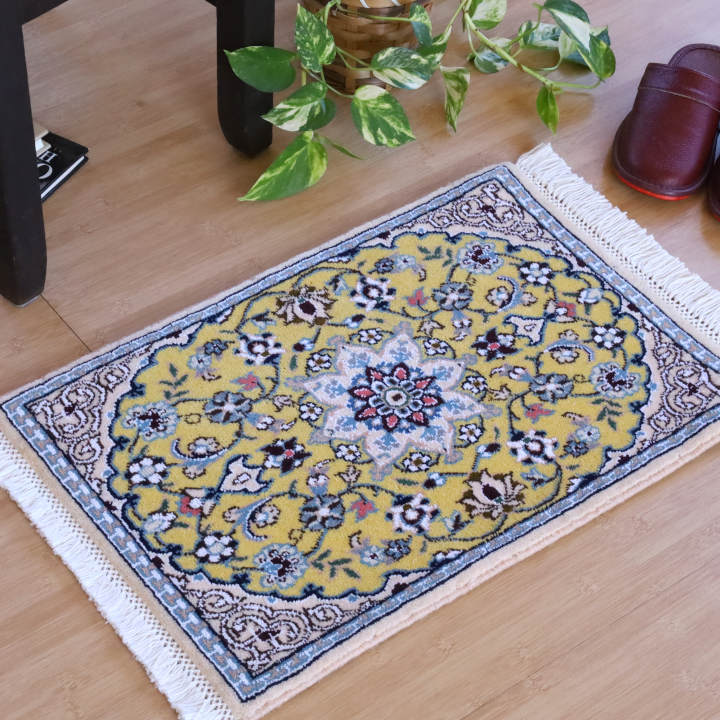 ペレシヤギャッベ手織り絨毯ミニラグアニメル絨毯42cmx38cm