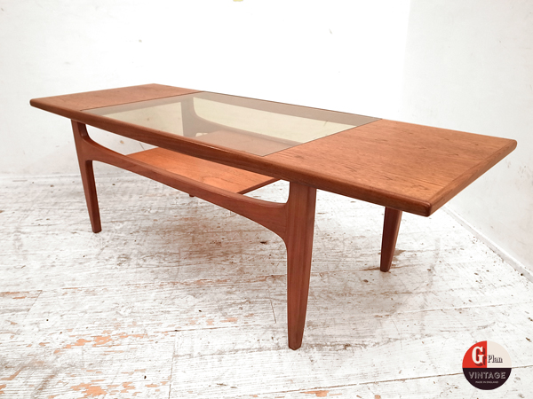英国G-PLANチーク材グラストップコーヒーテーブル買取のアドア東京