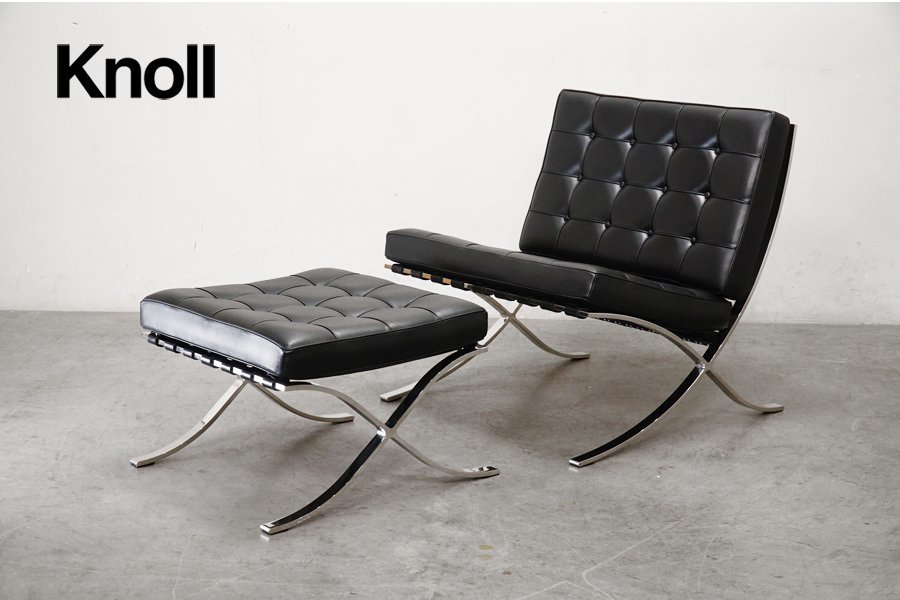 knoll(ノール) バルセロナチェア+オットマン(スツール) ミースファン