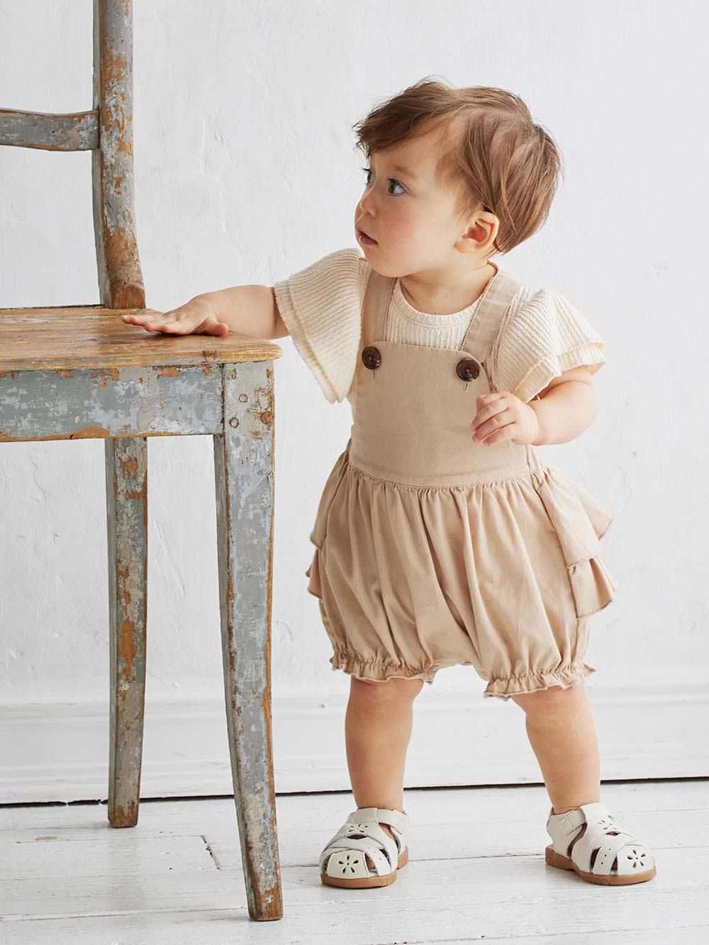 La Stella（ラ ステラ）フリルショートサロペット | ベビー パンツ