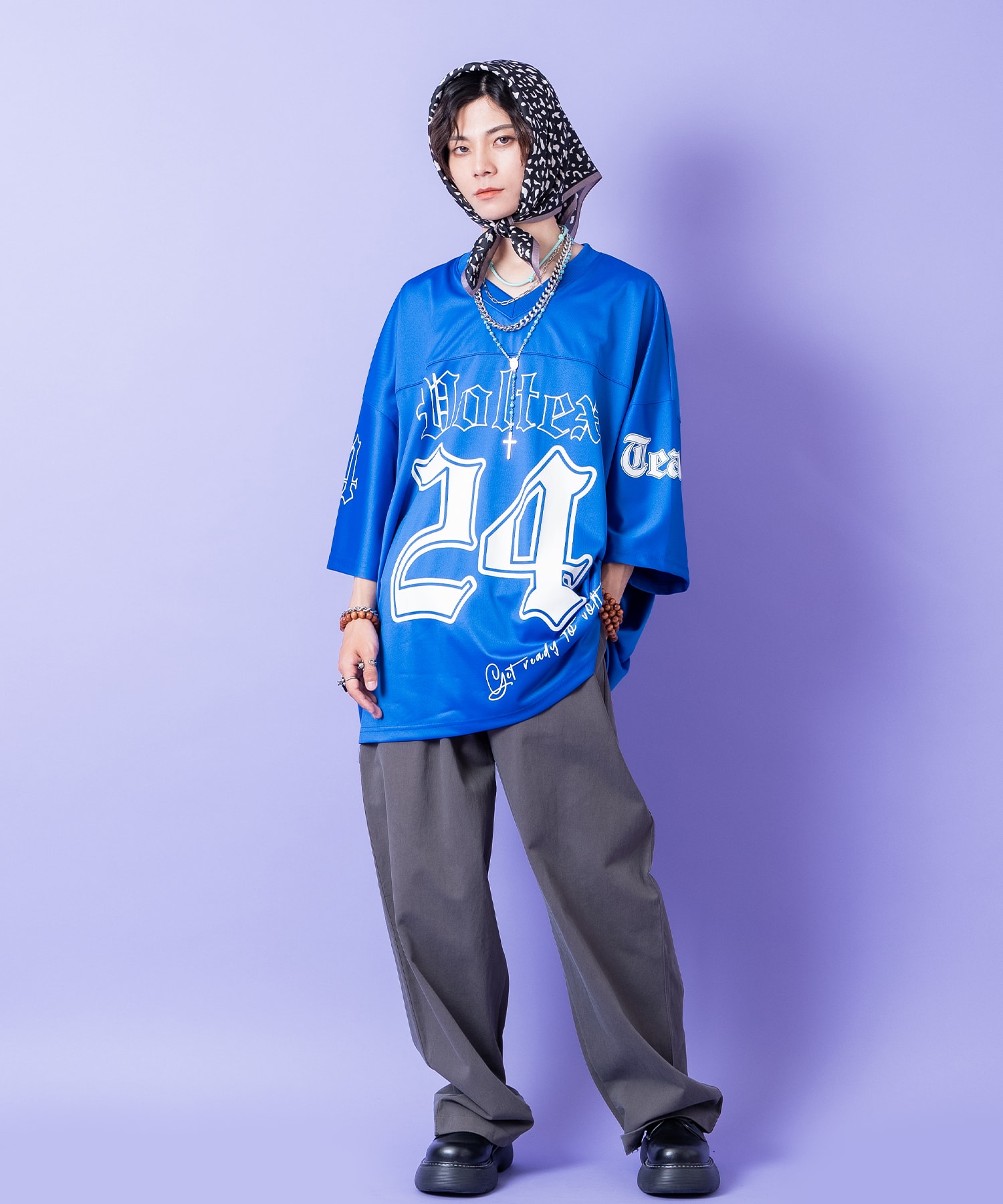 ストリートフォントナンバリングポリジャージーオーバーサイズ