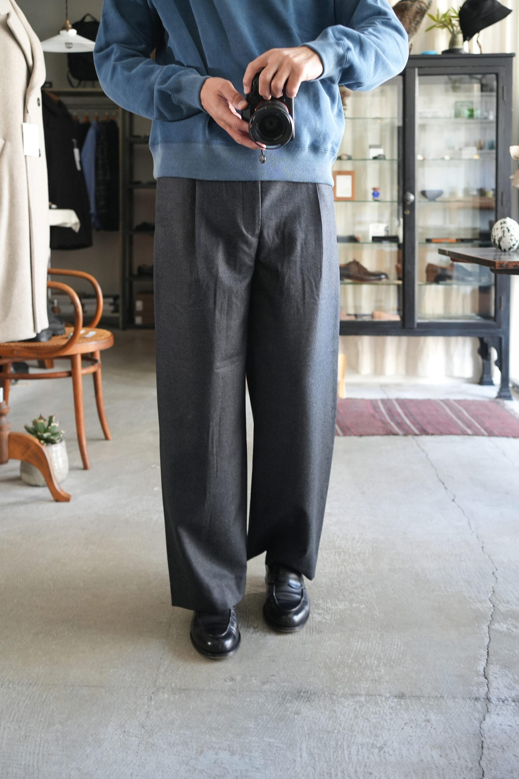 marka」2/60 WOOL FLANNEL DANISH ARMY TROUSERS | ANOTHER LOUNGE