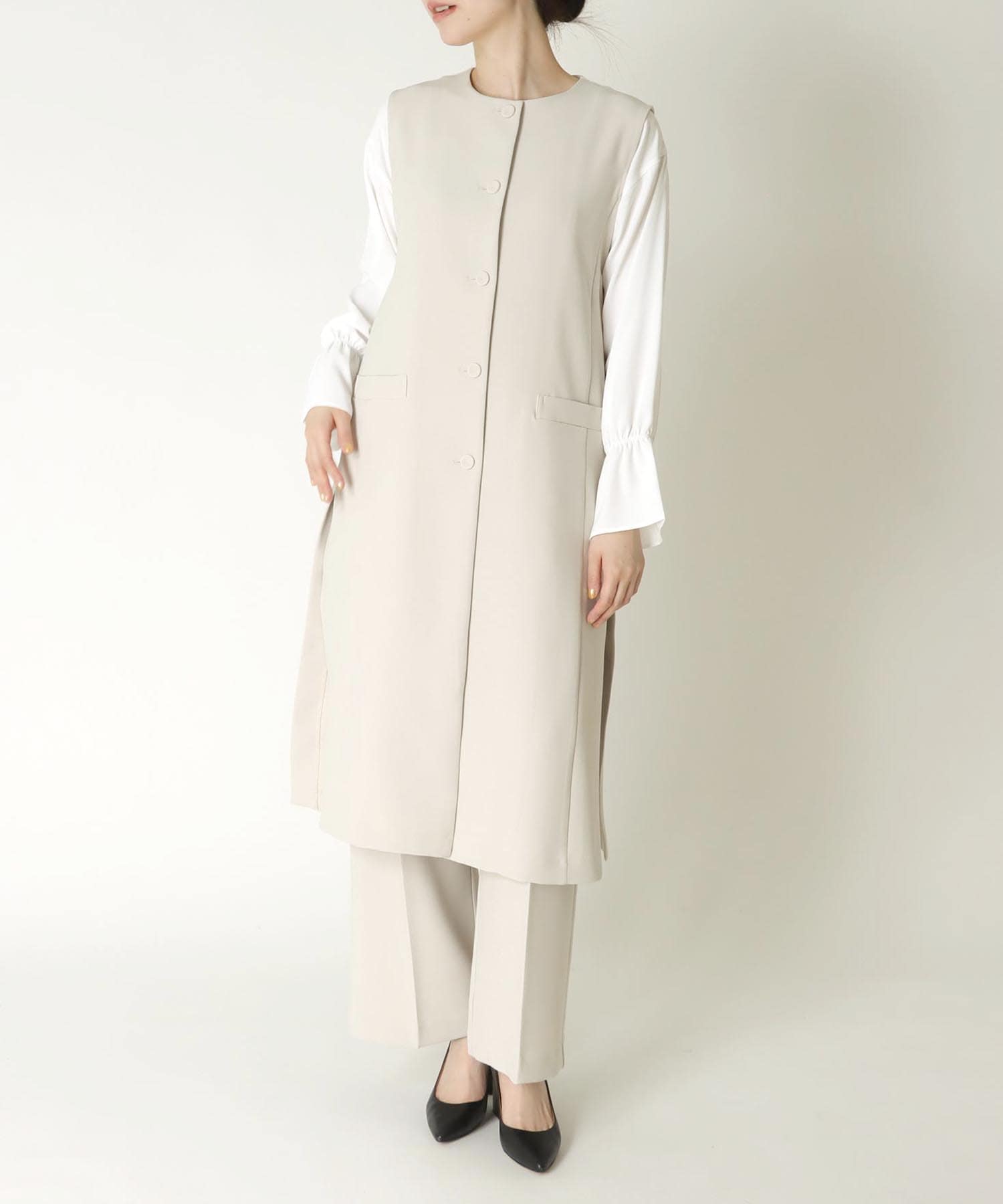 ノーカラーロングジレ | AND ON JIONE STORE（アンドオン）ジオン商事
