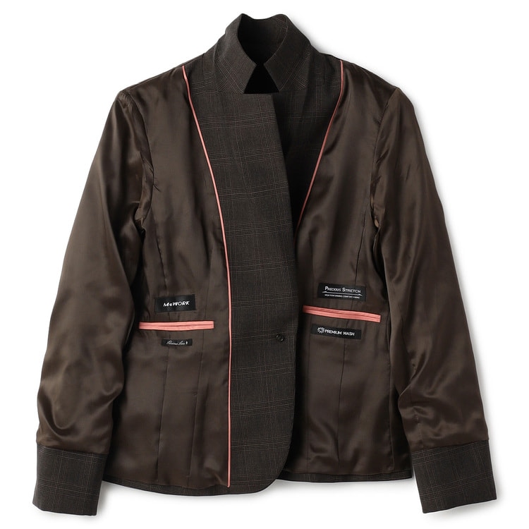 洗える360°キレイスーツ 茶 テーラードジャケット セットアップ着用可