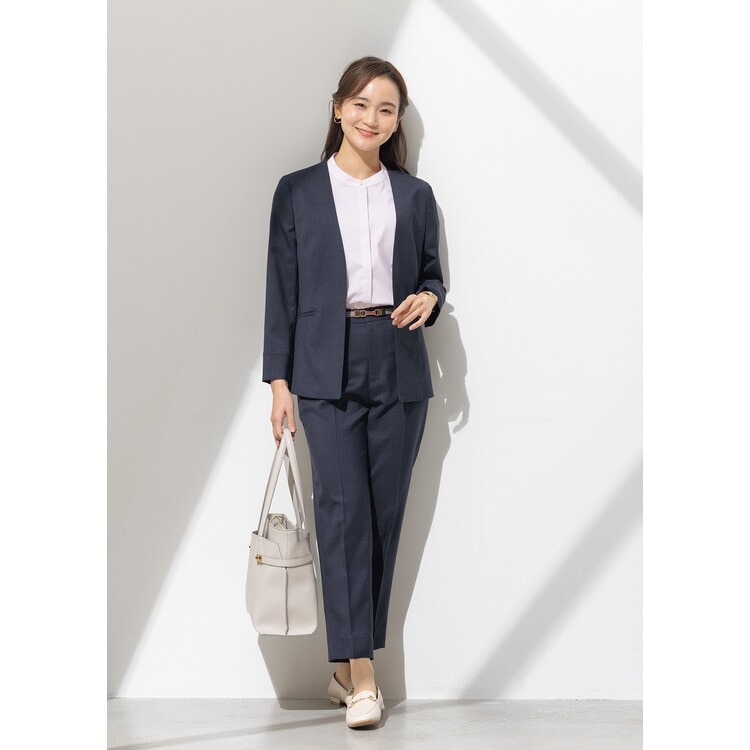 リネンライク ノーカラージャケット セットアップ着用可【AOKI公式通販】