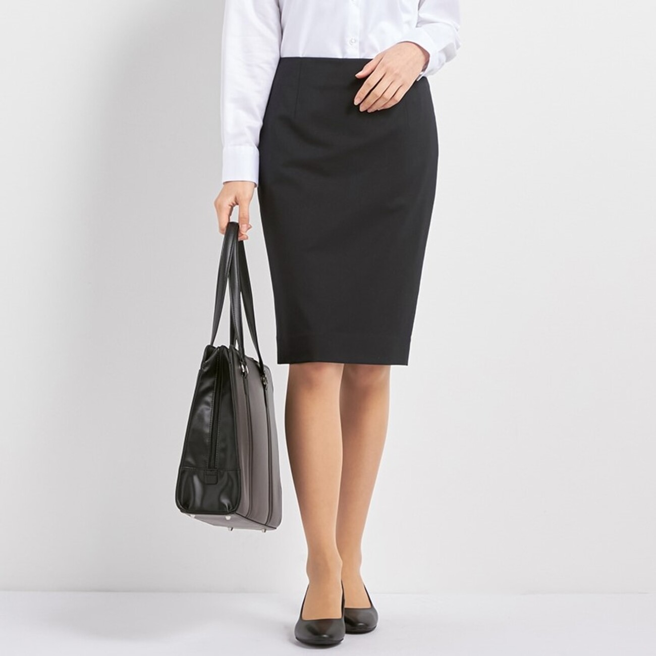 ビジネスから就活まで】紺無地タイトスカート セットアップ着用可