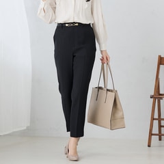 パウダリーストレッチ黒 クロップドパンツ セットアップ着用可【AOKI