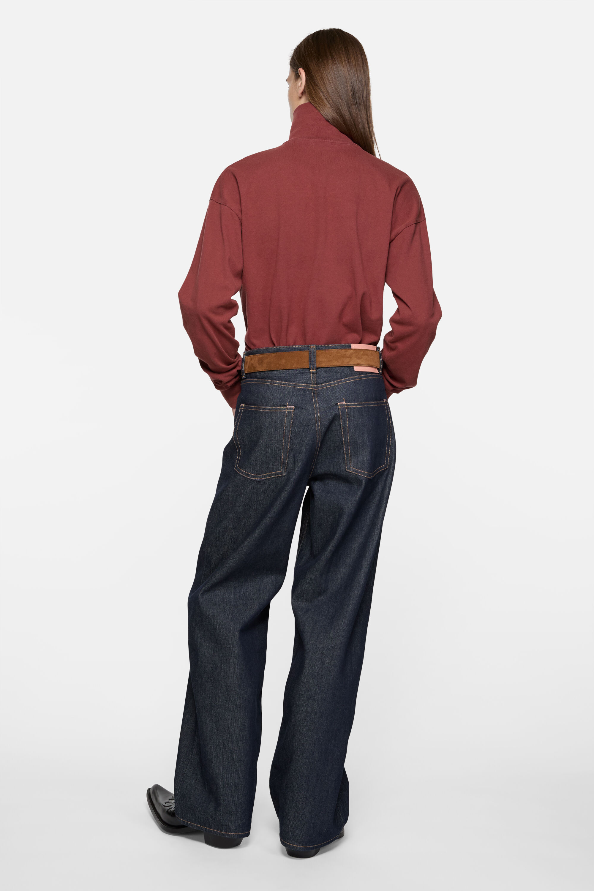 Acne Studios - ジップアップロゴスウェットシャツ - マルーンレッド